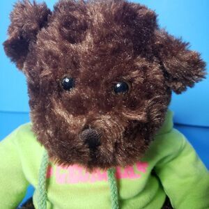 Adorable Chelsea Chocolate Curly Brown Bear Georgia Hoodie Plush Stuffed Animal